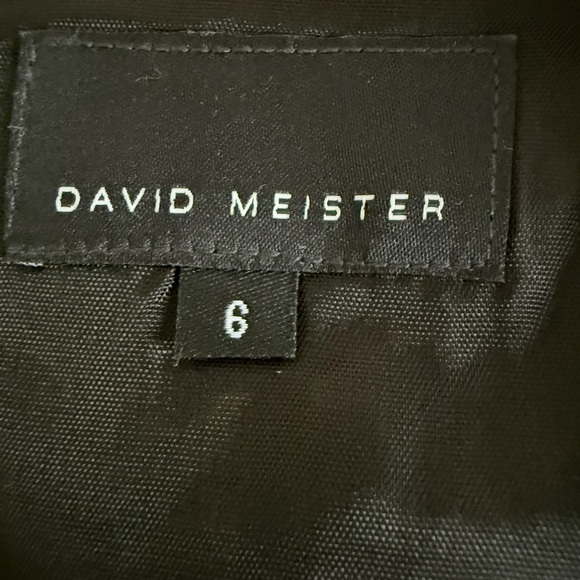 David Meister Black Taffeta Midi Dress Velvet Bow Cocktail Evening Formal 6 - Picture 5 of 11